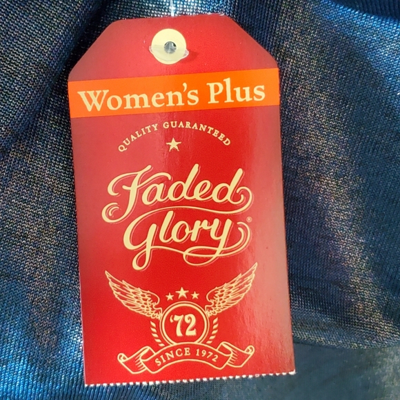 NAVY BLUE SHIMMER ☆ CAGE NECK TOP ☆ 4X ☆ NWT - Picture 10 of 10